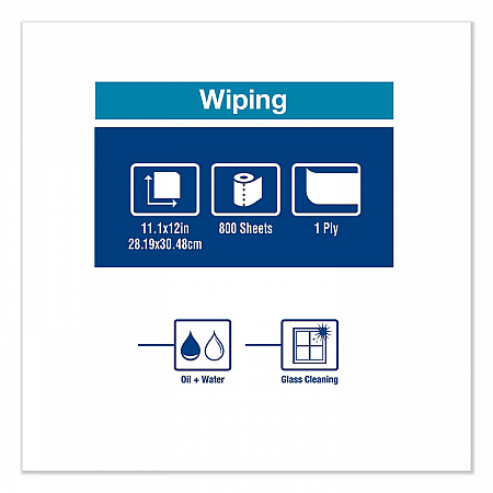 Paper Wiper Plus, 11.1 x 12, White, 800/Roll (430304)