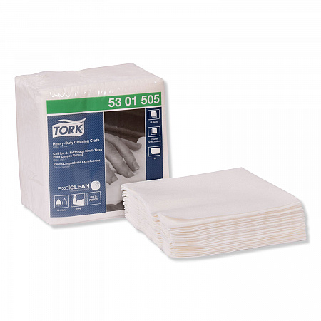 Heavy-Duty Cleaning Cloth, 12.6 x 13, White, 50/Pack, 6 Packs/Carton (5301505)