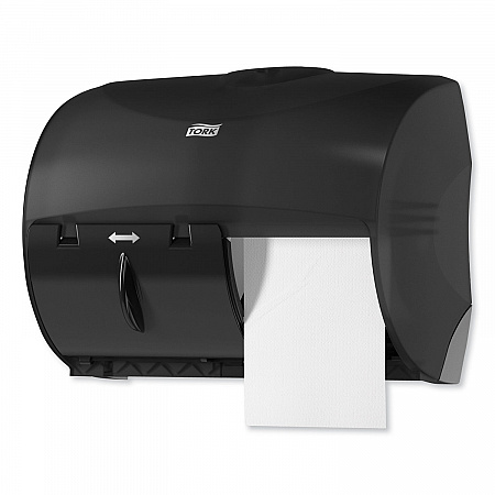 Twin Bath Tissue Roll Dispenser for OptiCore, 11.06 x 7.18 x 8.81, Black (565728)
