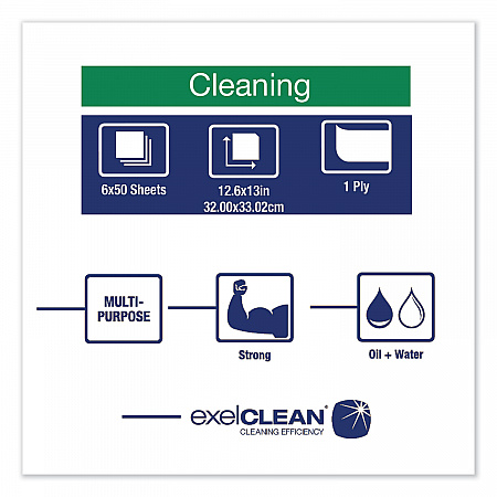 Heavy-Duty Cleaning Cloth, 12.6 x 13, White, 50/Pack, 6 Packs/Carton (5301505)