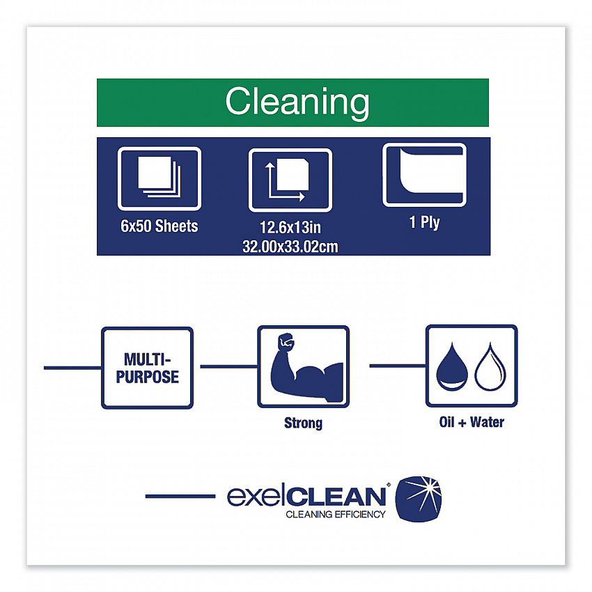 Heavy-Duty Cleaning Cloth, 12.6 x 13, White, 50/Pack, 6 Packs/Carton (5301505)