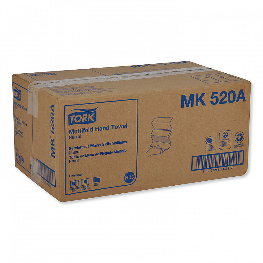 Multifold Hand Towel, 1-Ply, 9.13 x 9.5, Natural, 250/Pack, 16 Packs/Carton (MK520A)