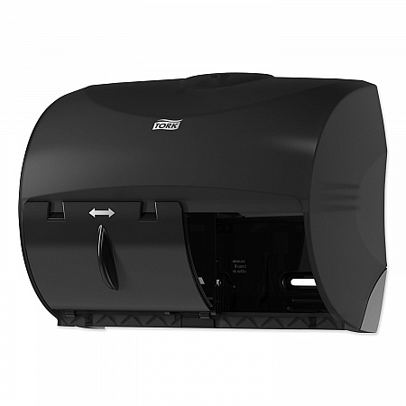 Twin Bath Tissue Roll Dispenser for OptiCore, 11.06 x 7.18 x 8.81, Black (565728)