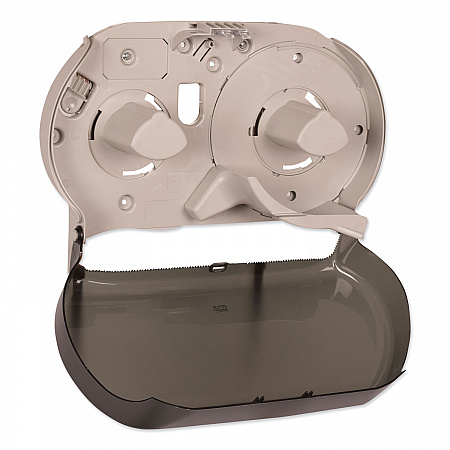Twin Jumbo Roll Bath Tissue Dispenser, 19.29 x 5.51 x 11.83, Smoke/Gray (56TR)