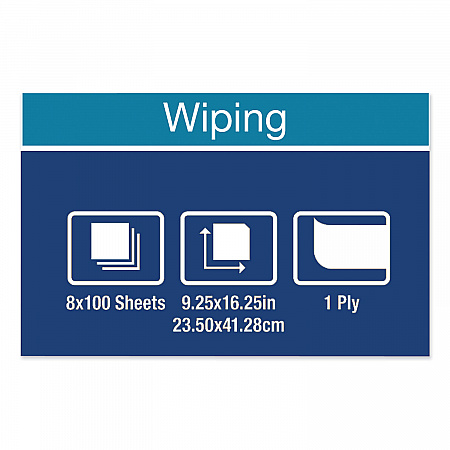 Multipurpose Paper Wiper, 9.25 x 16.25, White, 100/Box, 8 Boxes/Carton (192127)