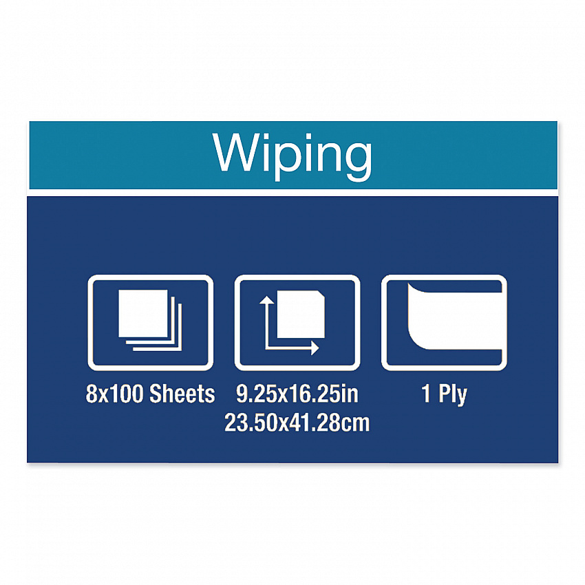 Multipurpose Paper Wiper, 9.25 x 16.25, White, 100/Box, 8 Boxes/Carton (192127)