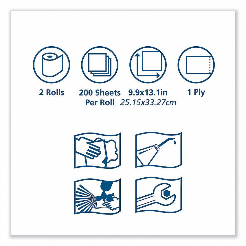 Advanced ShopMax Wiper 450, Centerfeed Refill, 9.9 x 13.1, Blue, 200/Roll, 2 Rolls/Carton (450338)