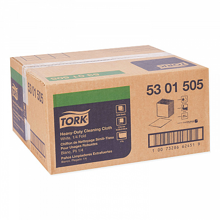Heavy-Duty Cleaning Cloth, 12.6 x 13, White, 50/Pack, 6 Packs/Carton (5301505)