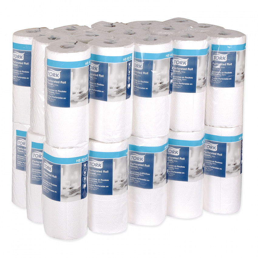 Handi-Size Perforated Kitchen Roll Towel, 2-Ply, 11 x 6.75, White, 120/Roll, 30/Carton (HB9201)