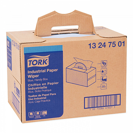 Industrial Paper Wiper, 4-Ply, 12.8 x 16.5, Unscented, Blue, 180/Carton (13247501)