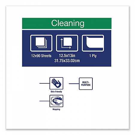 Paper Wiper Plus, 12.5 x 13, White, 1/4 Fold, 90/Pack, 12 Packs/Carton (430150A)