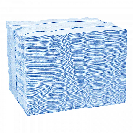 Industrial Paper Wiper, 4-Ply, 12.8 x 16.5, Unscented, Blue, 180/Carton (13247501)