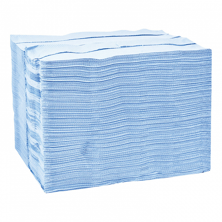 Industrial Paper Wiper, 4-Ply, 12.8 x 16.5, Unscented, Blue, 180/Carton (13247501)