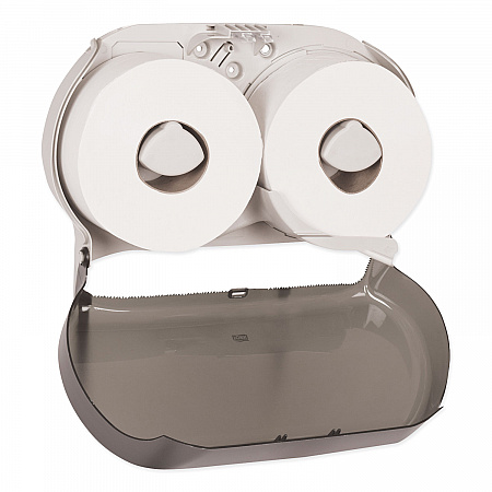 Twin Jumbo Roll Bath Tissue Dispenser, 19.29 x 5.51 x 11.83, Smoke/Gray (56TR)