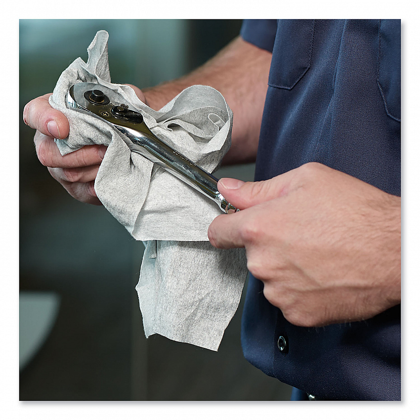 Industrial Cleaning Cloths, 1-Ply, 12.6 x 10, Gray, 500 Wipes/Roll (520337)