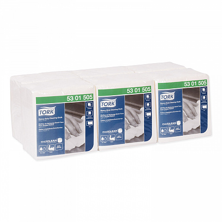 Heavy-Duty Cleaning Cloth, 12.6 x 13, White, 50/Pack, 6 Packs/Carton (5301505)