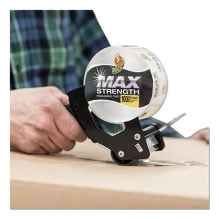 Duck MAX Packaging Tape with Pistol Grip Dispenser, 3" Core, 1.88" x 54.6 yds, Crystal Clear (284984)