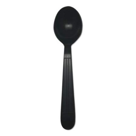GEN Heavyweight Cutlery, Soup Spoons, 6", Polypropylene, Black, 1000/Carton (HYBSS)