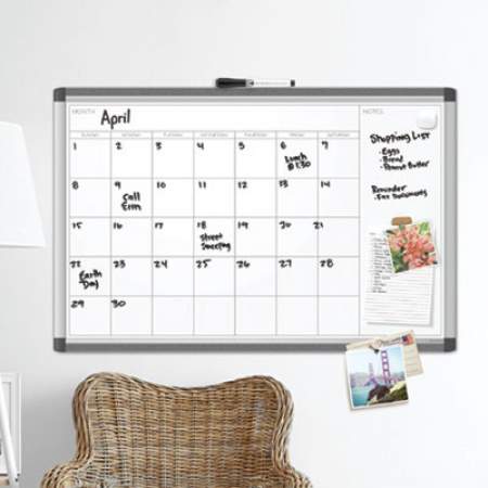 U Brands PINIT Magnetic Dry Erase Undated One Month Calendar, 36 x 36, White (2902U0001)