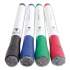 U Brands Medium Point Low-Odor Dry-Erase Markers with Erasers, Medium Bullet Tip, Assorted Colors, 12/Pack (3980U0012)