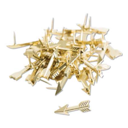 U Brands Fashion Push Pins, Steel, Gold, 3/8", 36/Pack (3083U0624)