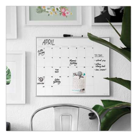 U Brands Magnetic Dry Erase Undated One Month Calendar Board, 20 x 16, White (361U0001)