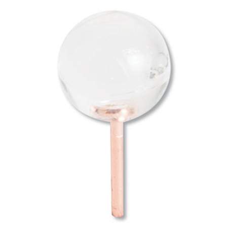U Brands Fashion Sphere Push Pins, Plastic, Clear/Rose Gold, 7/16", 100/Pack (3089U0624)