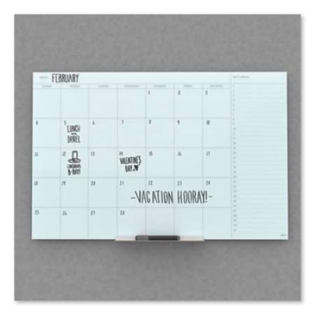 U Brands Floating Glass Dry Erase Undated One Month Calendar, 36 x 24, White (3967U0001)