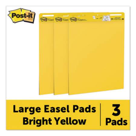 Post-it Easel Pads Super Sticky Self-Stick Easel Pads, 25 x 30, Bright Yellow, 25 Sheets, 3/Carton (559YW3PK)