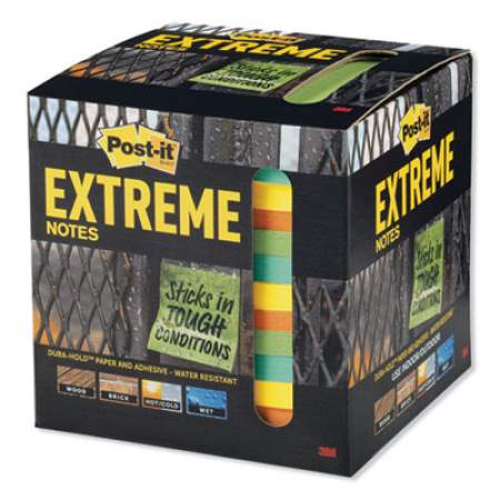 Post-it Extreme Notes Water-Resistant Self-Stick Notes, Multi-Colored, 3" x 3", 45 Sheets, 12/Pack (XTRM3312TRYX)