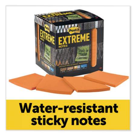 Post-it Extreme Notes Water-Resistant Self-Stick Notes, Orange, 3" x 3", 45 Sheets, 12/Pack (XTRM3312TRYO)