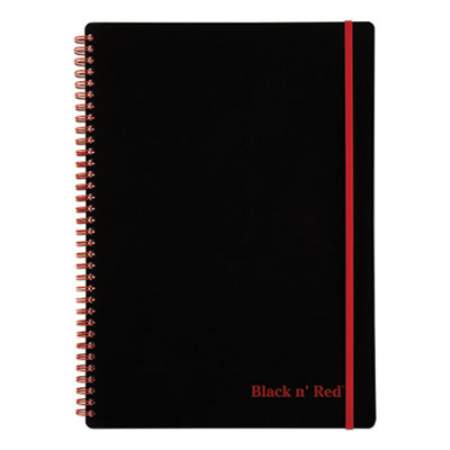 Black n' Red Twin Wire Poly Cover Notebook, 1 Subject, Wide/Legal Rule, Black Cover, 11.75 x 8.25, 70 Sheets (E67008)