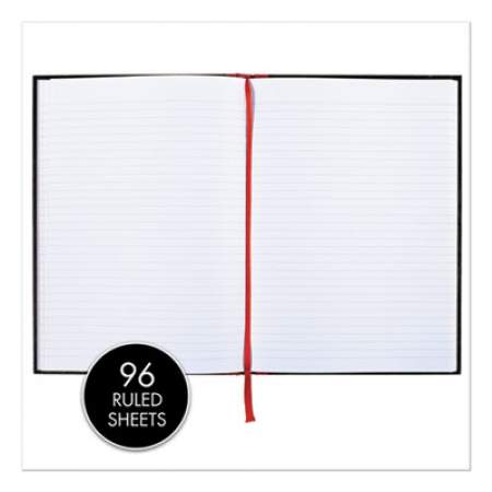 Black n' Red Casebound Notebooks, 1 Subject, Wide/Legal Rule, Black Cover, 11.75 x 8.25, 96 Sheets (D66174)