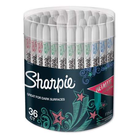 Sharpie Metallic Fine Point Permanent Markers, Fine Bullet Tip, Assorted Colors, 36/Pack (2041312)