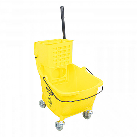 Side-Press Wringer and Plastic Bucket Combo, 12 to 32 oz, Yellow (7Y26363Y)