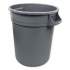 Impact Gator Waste Container, Round, Plastic, 20 gal, Gray (7720GRA)