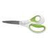 Westcott CarboTitanium Bonded Scissors, 8" Long, 3.25" Cut Length, White/Green Straight Handle (16447)