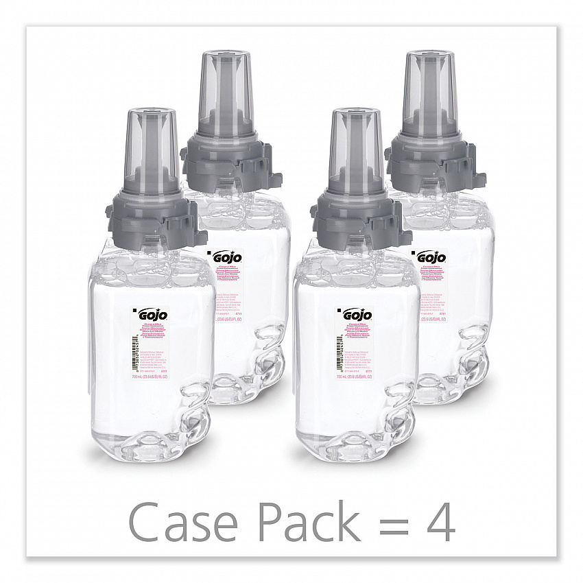 Clear and Mild Foam Handwash Refill, For ADX-7 Dispenser, Fragrance-Free, 700 mL, 4/Carton (871104)