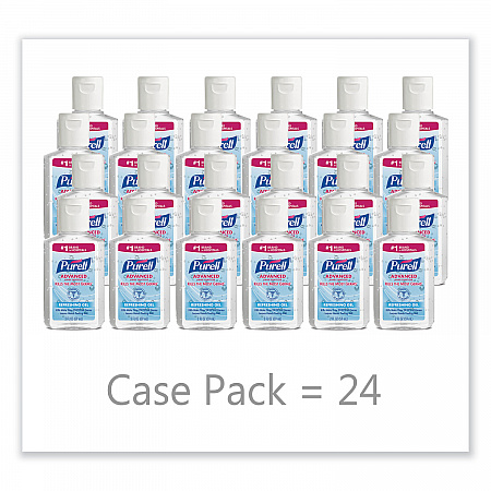 Advanced Hand Sanitizer Refreshing Gel, 2 oz, Flip-Cap Bottle, Clean Scent, 24/Carton (960524)