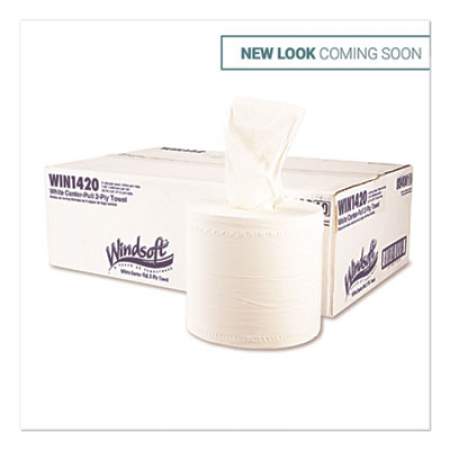 Windsoft Center-Flow Perforated Paper Towel Roll, 8 x 13.5, White, 6 Rolls/Carton (1420B)