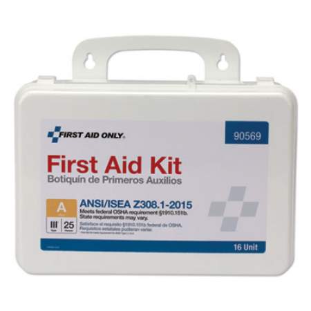First Aid Only Unitized ANSI Class A Weatherproof First Aid Kit for 25 People, 84 Pieces, Plastic (90569)