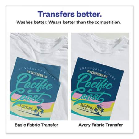 Avery Fabric Transfers, 8.5 x 11, White, 18/Pack (8938)