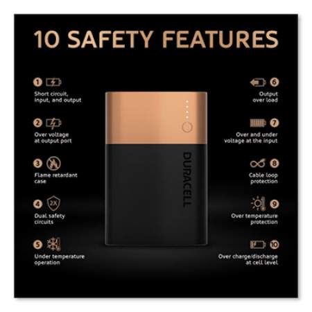 Duracell Rechargeable 10050 mAh Powerbank, 3 Day Portable Charger (DMLIONPB3)