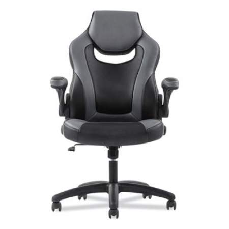 Sadie 9-One-One High-Back Racing Style Chair with Flip-Up Arms, Supports Up to 225 lb, Black Seat, Gray Back, Black Base (VST911)