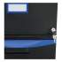 Storex Two-Drawer Mobile Filing Cabinet, 2 Legal/Letter-Size File Drawers, Black/Blue, 14.75" x 18.25" x 26" (61314U01C)