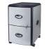 Storex Mobile Filing Cabinet with Metal Siding, 2 Letter-Size File Drawers, Silver/Black, 19" x 15" x 23" (61351U01C)