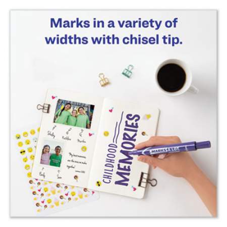 Avery MARKS A LOT Large Desk-Style Permanent Marker, Broad Chisel Tip, Purple, Dozen (8884) (08884)
