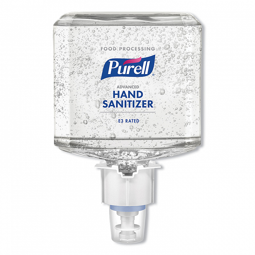 Food Processing Advanced Hand Sanitizer E3 Gel, 1,200 mL Bottle, Fragrance-Free, For ES6 Dispensers, 2/Carton (646102)