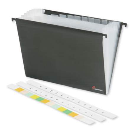 AbilityOne 7530016819291 SKILCRAFT Polypropylene Hanging File Folders, Letter Size, 1/12-Cut Tab, Black/Clear