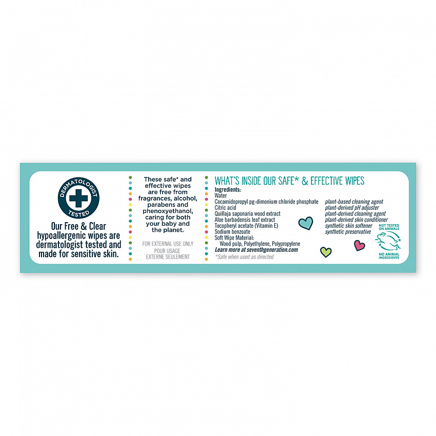 Free and Clear Baby Wipes, 7 x 7, Refill, Unscented, White, 256/Pack, 3 Packs/Carton (34219CT)